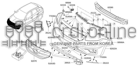 BRACKET ASSY-FOG LAMPRH 26331-8514R 263318514R 26331 8514R