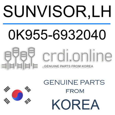 SUNVISOR,LH 0K955-6932040 0K9556932040 0K955 6932040