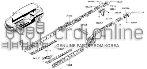 STAY ASSY-REAR BUMPERRH 85210-5111R 852105111R 85210 5111R