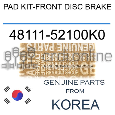 PAD KIT-FRONT DISC BRAKE [ORIGINAL] 48111-52100K0 4811152100K0 48111 52100K0