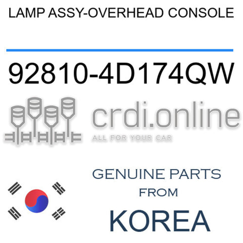 LAMP ASSY-OVERHEAD CONSOLE [ORIGINAL] 92810-4D174QW 928104D174QW 92810 4D174QW