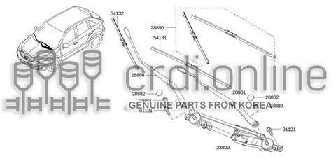 ARM ASSY-WINDSHIELD WIPER PASSENGER 28886-JY40A 28886JY40A 28886 JY40A