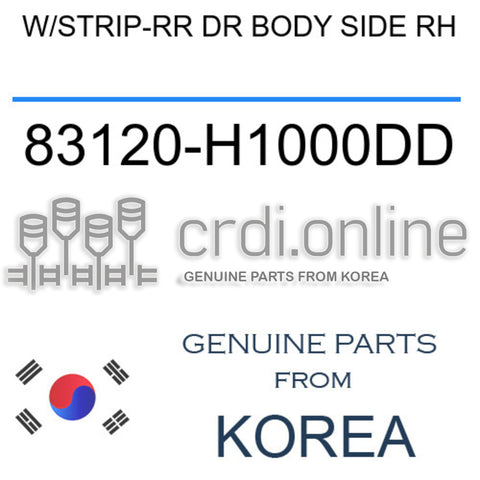 W/STRIP-RR DR BODY SIDE RH [ORIGINAL] 83120-H1000DD 83120H1000DD 83120 H1000DD