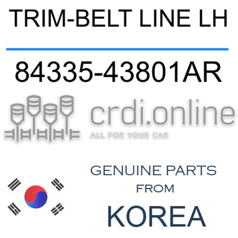 TRIM-BELT LINE LH 84335-43801AR 8433543801AR 84335 43801AR