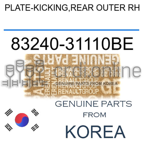 PLATE-KICKING,REAR OUTER RH [ORIGINAL] 83240-31110BE 8324031110BE 83240 31110BE