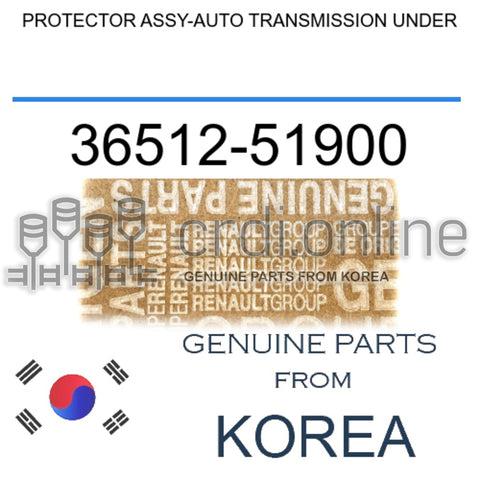 PROTECTOR ASSY-AUTO TRANSMISSION UNDER [ORIGINAL] 36512-51900 3651251900 36512 51900