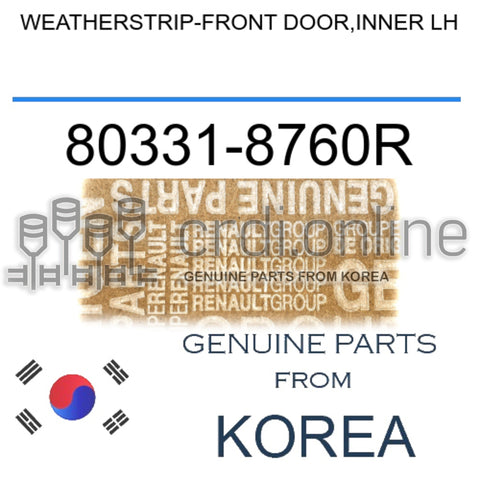 WEATHERSTRIP-FRONT DOOR,INNER LH [ORIGINAL] 80331-8760R 803318760R 80331 8760R