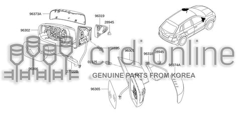 COVER-MIRROR BODYRH 96374-6864R 963746864R 96374 6864R