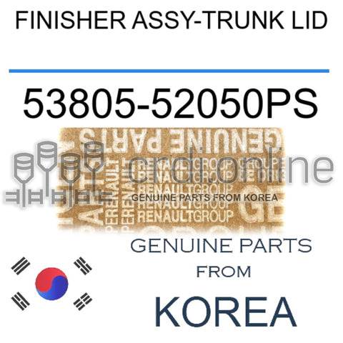 FINISHER ASSY-TRUNK LID [ORIGINAL] 53805-52050PS 5380552050PS 53805 52050PS