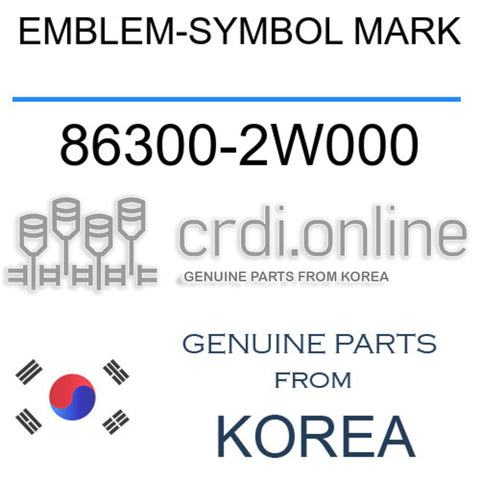 EMBLEM-SYMBOL MARK 86300-2W000 863002W000 86300 2W000