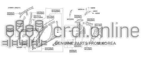 BODY ASSY-SIDEOUTER LH 64101-51751P0 6410151751P0 64101 51751P0