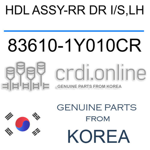 HDL ASSY-RR DR I/S,LH [ORIGINAL] 83610-1Y010CR 836101Y010CR 83610 1Y010CR