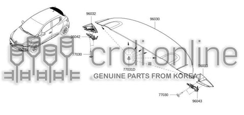 BRACKET-TRUNK DOOR RH DEFLECTOR 96042-9242R 960429242R 96042 9242R
