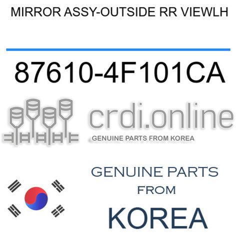 MIRROR ASSY-OUTSIDE RR VIEWLH [ORIGINAL] 87610-4F101CA 876104F101CA 87610 4F101CA