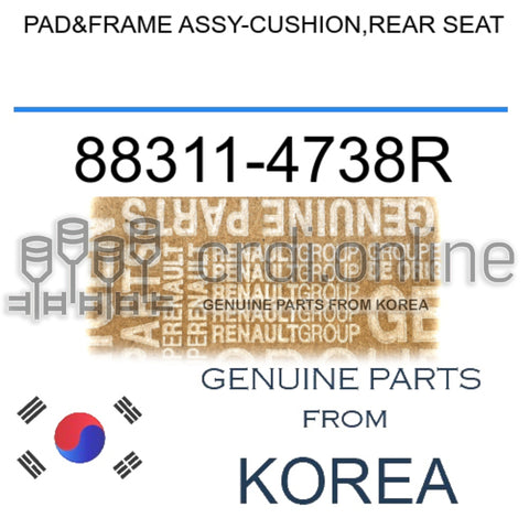 PAD&FRAME ASSY-CUSHION,REAR SEAT [ORIGINAL] 88311-4738R 883114738R 88311 4738R