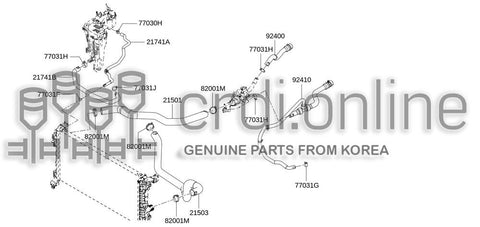 HOSE-HEATERINLET 92400-0047R 924000047R 92400 0047R