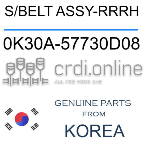 S/BELT ASSY-RRRH [ORIGINAL] 0K30A-57730D08 0K30A57730D08 0K30A 57730D08