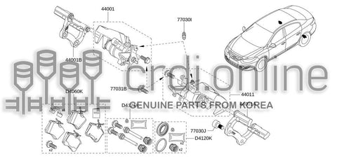 KIT-REAR BRAKE SMALL COLUMN 77012-06347 7701206347 77012 06347
