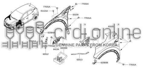 FENDER ASSY-FRONTRH 63100-7255R 631007255R 63100 7255R