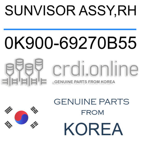 SUNVISOR ASSY,RH [ORIGINAL] 0K900-69270B55 0K90069270B55 0K900 69270B55