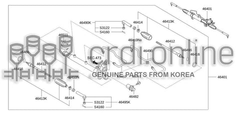 GEAR & LINKAGE ASSY-POWER STEERING 46401-62120 4640162120 46401 62120