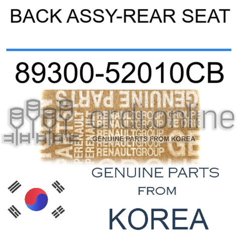 BACK ASSY-REAR SEAT [ORIGINAL] 89300-52010CB 8930052010CB 89300 52010CB