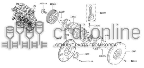 BOLT-PULLEYCRANKSHAFT 12309-ED000 12309ED000 12309 ED000