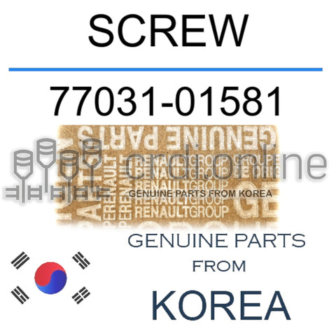 SCREW [ORIGINAL] 77031-01581 7703101581 77031 01581