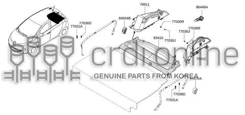 HOOK-SUNSCREENREAR 96448-0538R 964480538R 96448 0538R