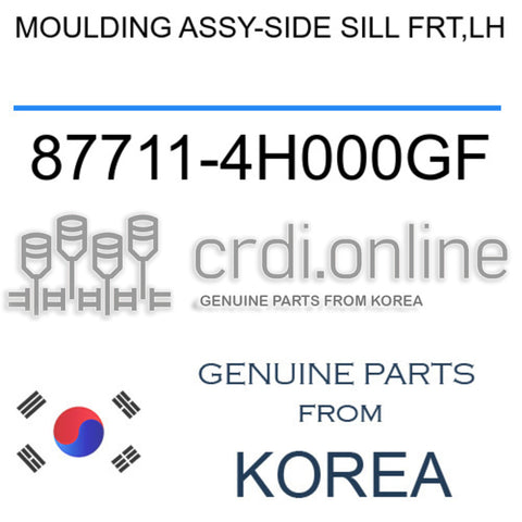 MOULDING ASSY-SIDE SILL FRT,LH [ORIGINAL] 87711-4H000GF 877114H000GF 87711 4H000GF