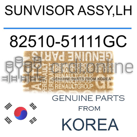 SUNVISOR ASSY,LH [ORIGINAL] 82510-51111GC 8251051111GC 82510 51111GC