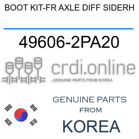 BOOT KIT-FR AXLE DIFF SIDERH [ORIGINAL] 49606-2PA20 496062PA20 49606 2PA20
