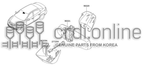 MIRROR ASSY-INSIDE 96321-0017R 963210017R 96321 0017R