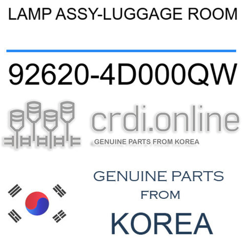 LAMP ASSY-LUGGAGE ROOM [ORIGINAL] 92620-4D000QW 926204D000QW 92620 4D000QW