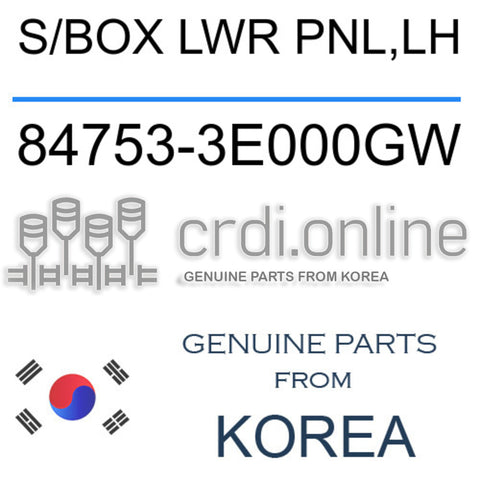 S/BOX LWR PNL,LH [ORIGINAL] 84753-3E000GW 847533E000GW 84753 3E000GW