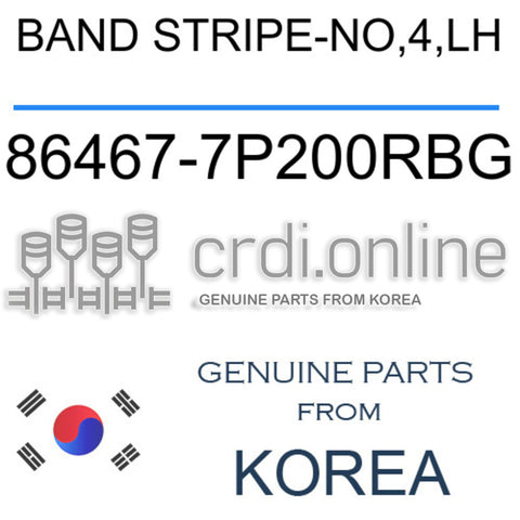 BAND STRIPE-NO,4,LH [ORIGINAL] 86467-7P200RBG 864677P200RBG 86467 7P200RBG