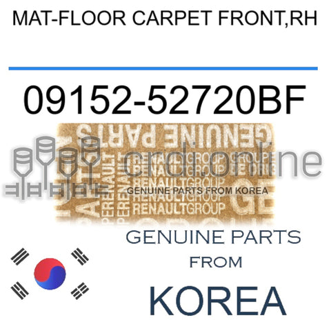 MAT-FLOOR CARPET FRONT,RH [ORIGINAL] 09152-52720BF 0915252720BF 09152 52720BF