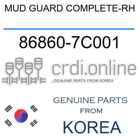 MUD GUARD COMPLETE-RH [ORIGINAL] 86860-7C001 868607C001 86860 7C001