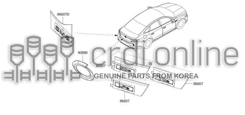 EMBLEM-TRUNK LID 84890-7122R 848907122R 84890 7122R