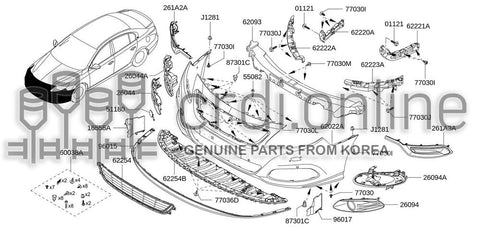 BRACKET FINISHER ASSY-FOG LAMPRH 261A4-6560R 261A46560R 261A4 6560R