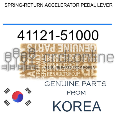 SPRING-RETURN,ACCELERATOR PEDAL LEVER [ORIGINAL] 41121-51000 4112151000 41121 51000