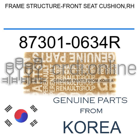 FRAME STRUCTURE-FRONT SEAT CUSHION,RH [ORIGINAL] 87301-0634R 873010634R 87301 0634R