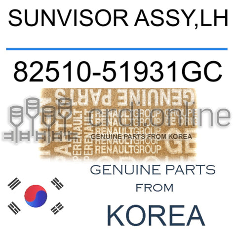 SUNVISOR ASSY,LH [ORIGINAL] 82510-51931GC 8251051931GC 82510 51931GC