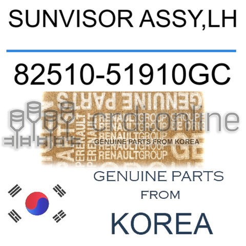 SUNVISOR ASSY,LH [ORIGINAL] 82510-51910GC 8251051910GC 82510 51910GC