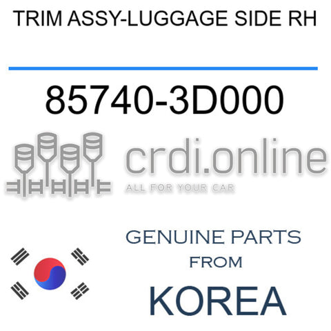 TRIM ASSY-LUGGAGE SIDE RH 85740-3D000 857403D000 85740 3D000