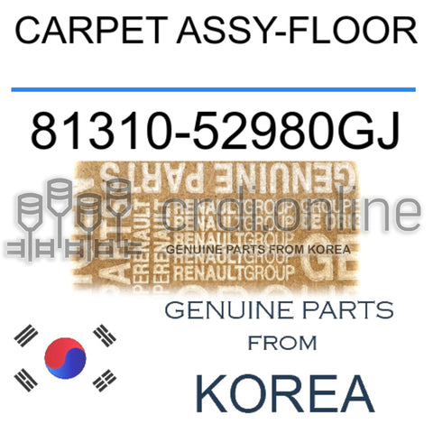 CARPET ASSY-FLOOR [ORIGINAL] 81310-52980GJ 8131052980GJ 81310 52980GJ