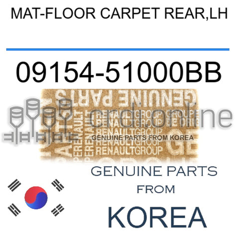 MAT-FLOOR CARPET REAR,LH [ORIGINAL] 09154-51000BB 0915451000BB 09154 51000BB