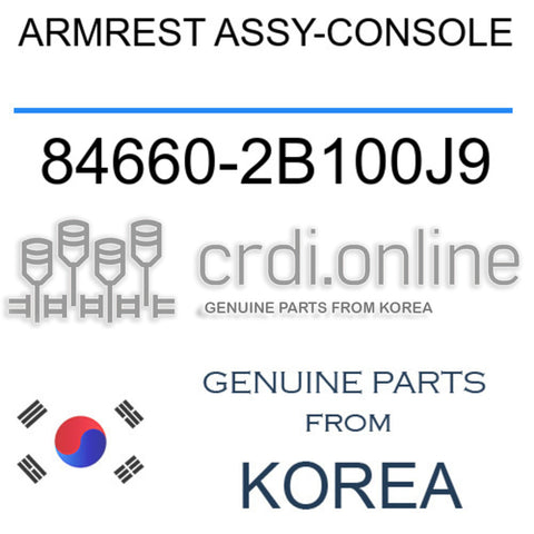 ARMREST ASSY-CONSOLE 84660-2B100J9 846602B100J9 84660 2B100J9