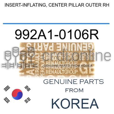 INSERT-INFLATING, CENTER PILLAR OUTER RH [ORIGINAL] 992A1-0106R 992A10106R 992A1 0106R