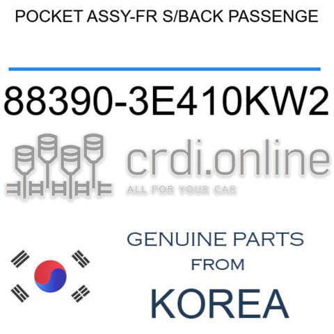 POCKET ASSY-FR S/BACK PASSENGE [ORIGINAL] 88390-3E410KW2 883903E410KW2 88390 3E410KW2